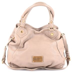 MARC by Marc Jacobs Classic Q Fran Satchel Bag Gray Leather Crossbody Gold